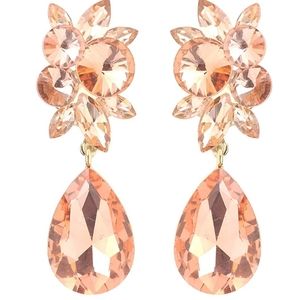 JIM BALL Crystal Clip On Pageant Earrings